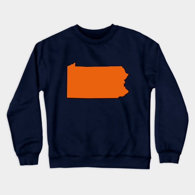 Pennsylvania - Orange Outline Crewneck Sweatshirt by loudestkitten